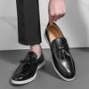 Men's Versatile Leather Tassel Loafers: Slip-On Business Casual Moccasins for Driving, Trendy Large Size Shoes
