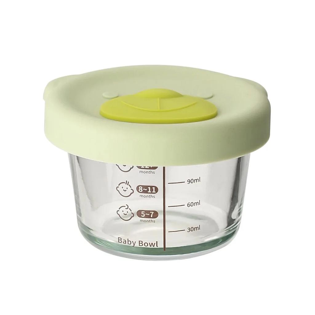Baby Bear Glass Food Storage Box With Scale And Lid For Cooking Eggs Sealed Toddler Feeding Bowl Preservation Box From China