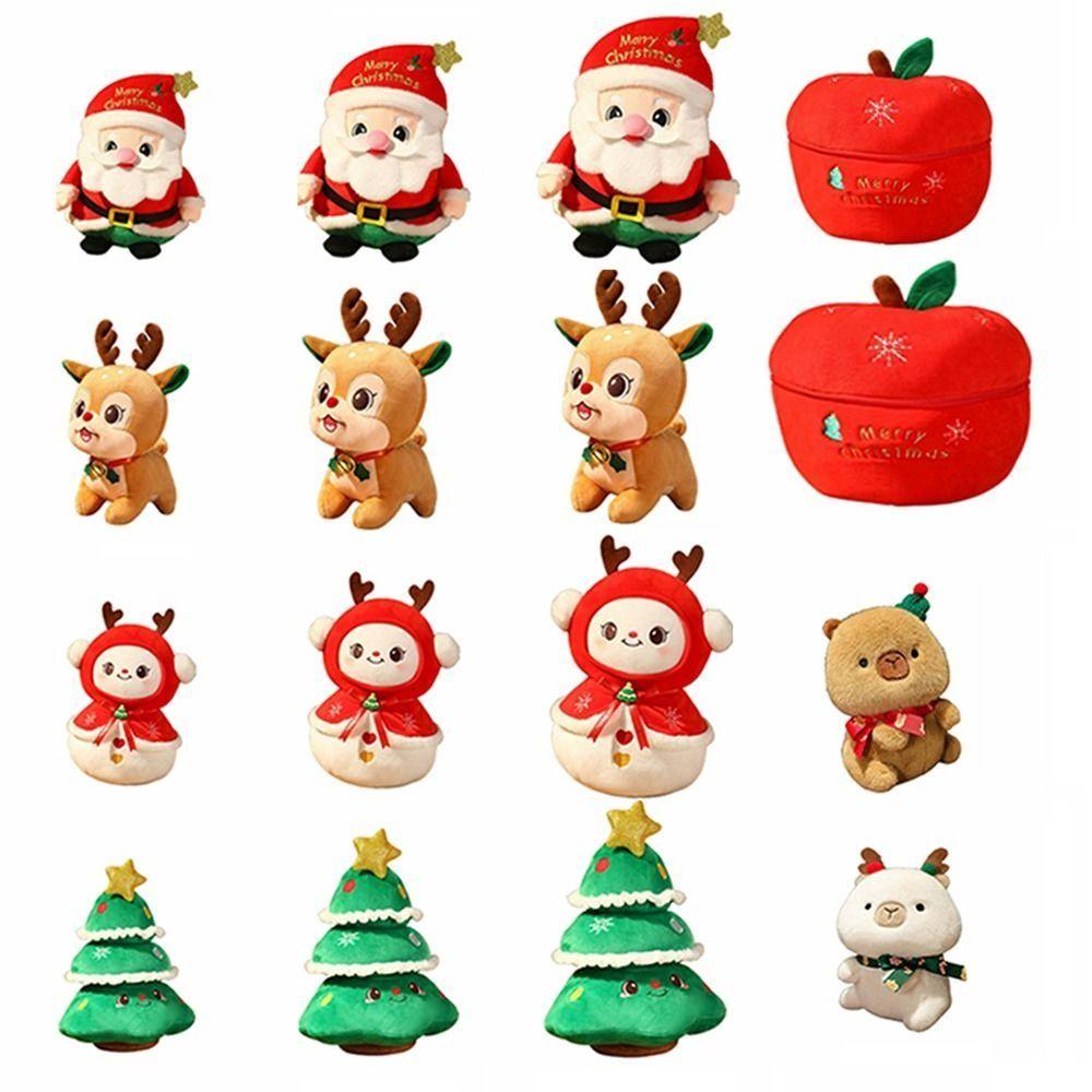 Lovely Christmas Stuffed Plush Toys Christmas Decoration 3D Stuffed Animals Elk Toy  Toddler