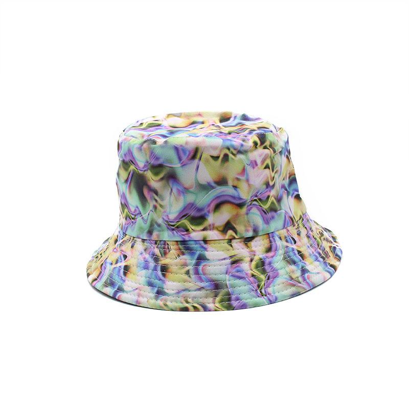 Trend Basin Hat Bucket Hat Spring And Summer Geometric Tie-Dye Flower Sun Hat Women'S Bucket Hat
