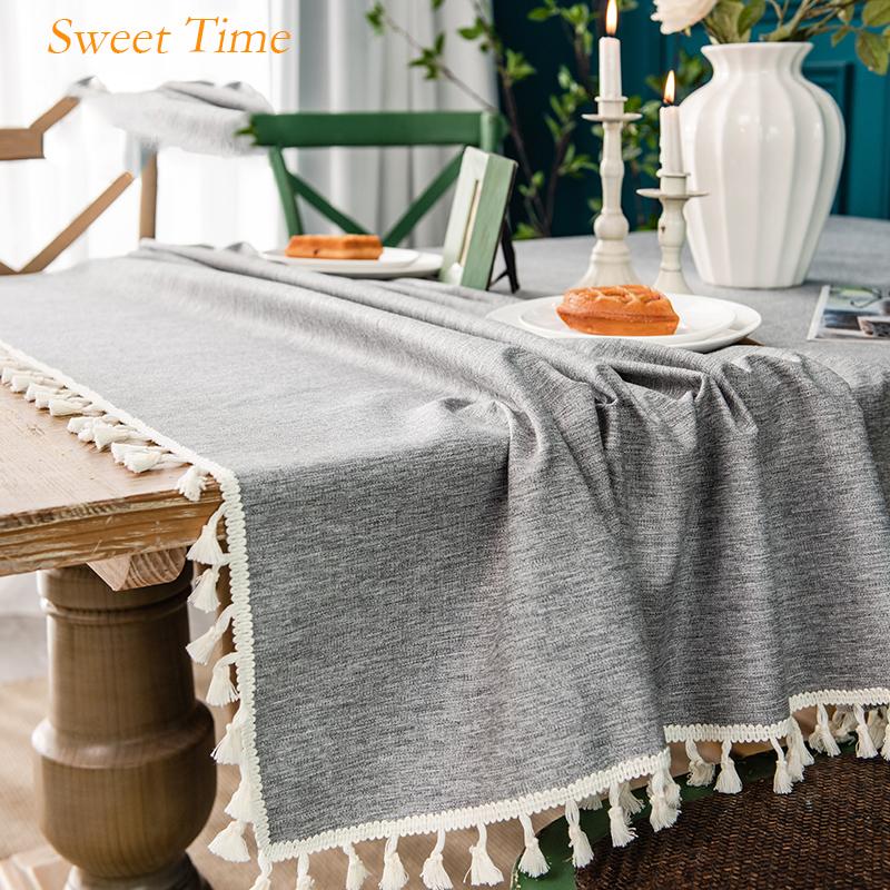 Rectangular Cotton And Linen Tablecloth Waterproof Antifouling Cover Outdoor Dining Table Cloth
