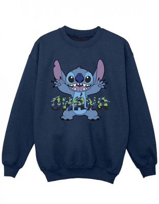 Mädchen Lilo und Stitch Ohana Blue Glitch Sweatshirt