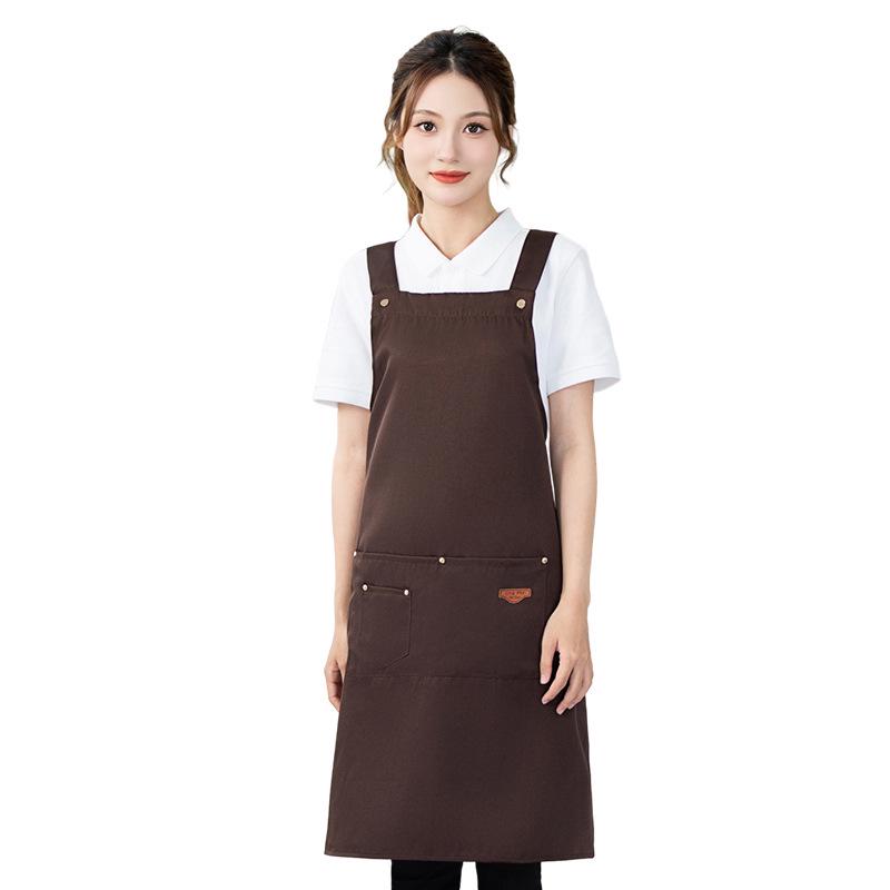 Waterproof Oil-proof Apron for Milk Tea & Flower Shops, Custom Logo, Unisex Catering Workwear.