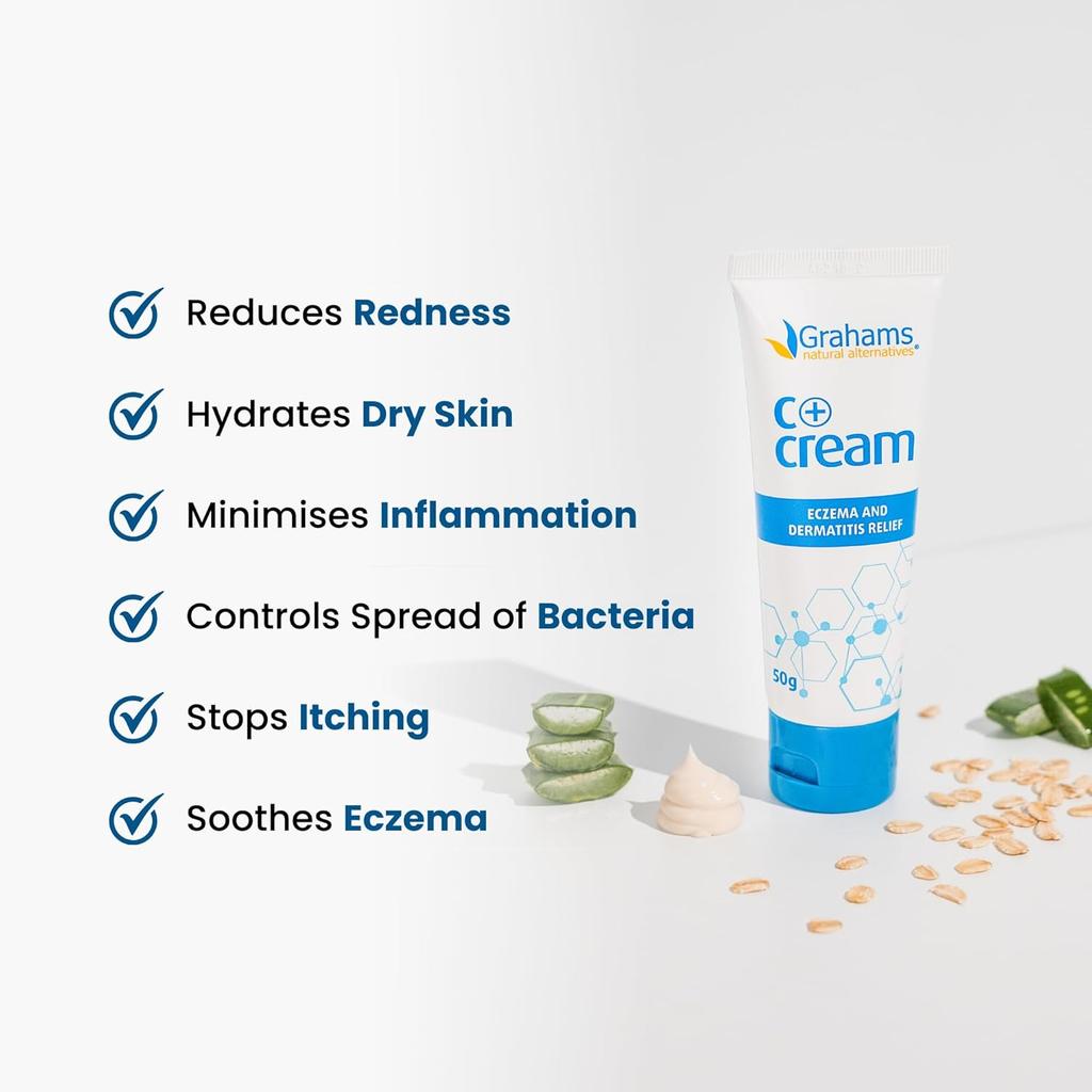C+ Eczema Cream for Adults - Lotion for Extremely Dry Skin, Inflammation, Redness, Itch Relief & Dermatitis - Manuka Honey & Calendula - Clinically