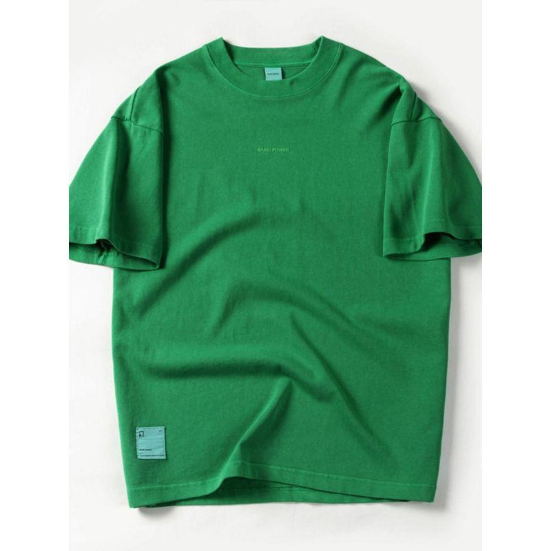 Cotton Men Short Sleeve T-Shirt Men's Summer 300G Heavy Weight Drop Shoulder Pure Cotton American Export Export Menswear T-shirt