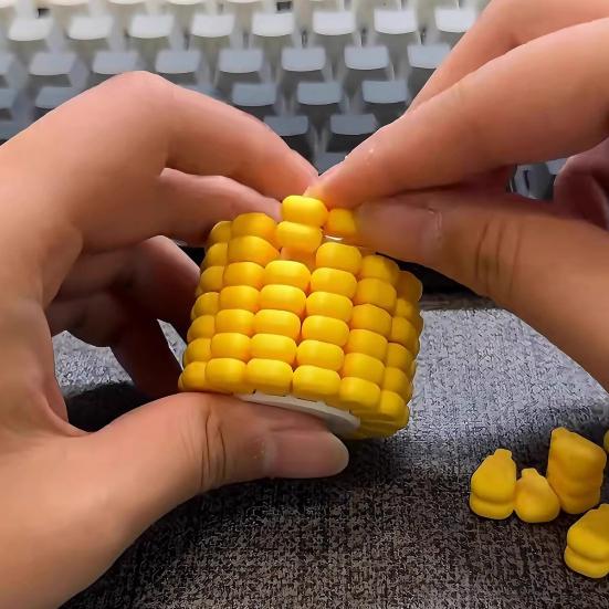 Twisting Corn Fidget Toy Teens Adults Stress Anxiety Relief Portable Travel Rotating Corn Kernel Toy Home Office Desktop Decoration Ornament