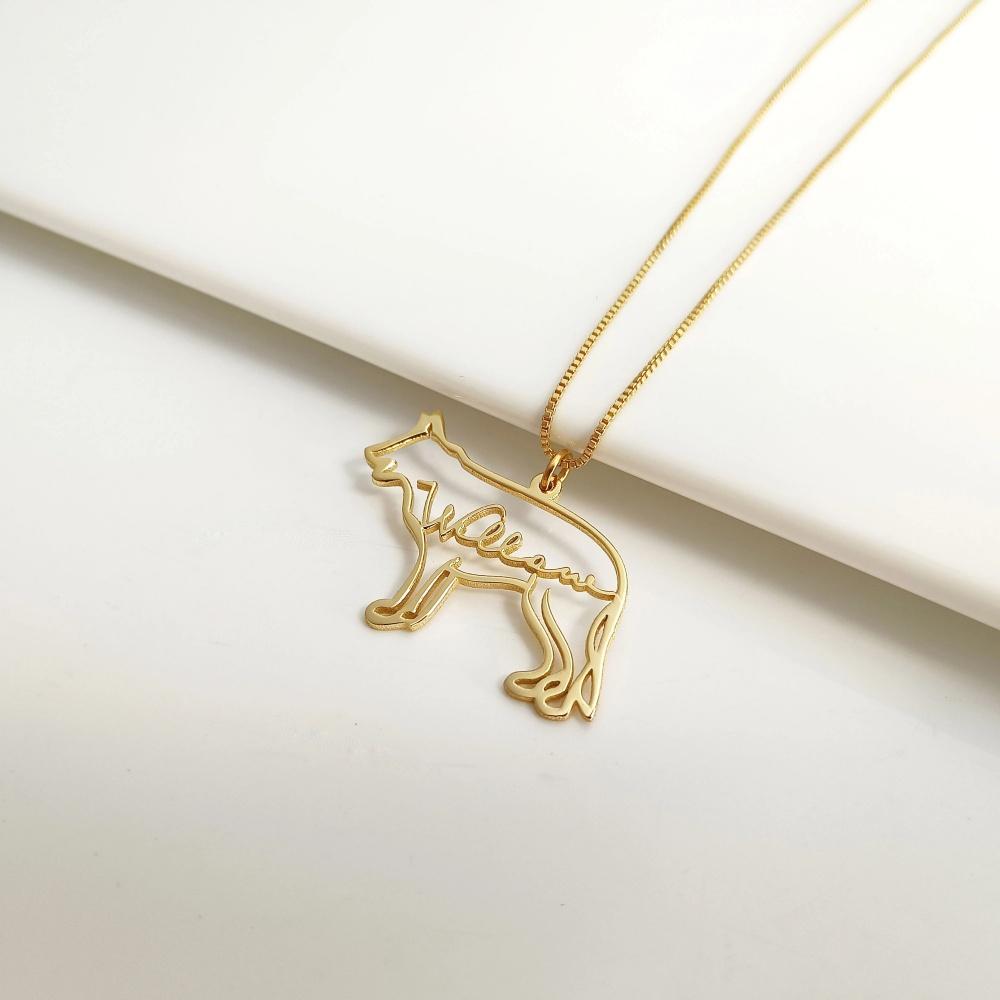 Personalized Custom Name Necklace Commemorative Pet Dog Stainless Steel Necklace Christmas Birthday Gift for Pet Lovers