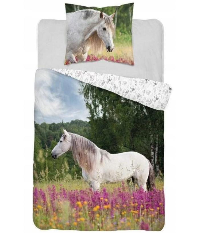 Fluorescent cotton bedding 140x200cm HORSE