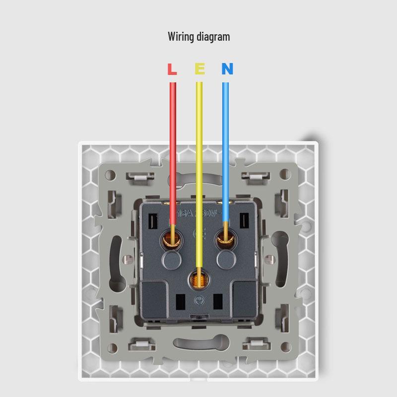 European Standard 86 Type French Socket Wall Power Supply 16A Tempered Glass Panel
