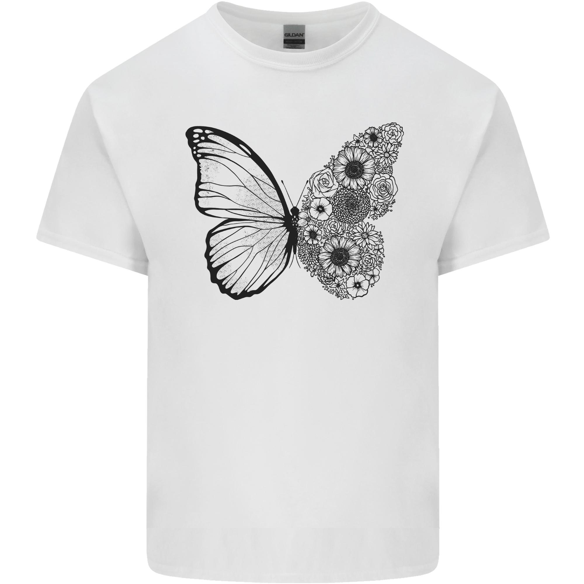 Butterfly Flower Art Unisexs Light Cotton TShirt S