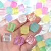 20pcs/lot 12mm Transparent Matte Square Acrylic Beads Cube Loose Spacer Beads For Jewelry Making DIY Bracelet Necklace Keychain