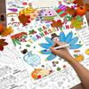 Thanksgiving Coloring Placemats for Kids 16PCS Fall Paper Placemats for Kids to Color Thanksgiving Paper Table Mats for Thankful Craft Activity