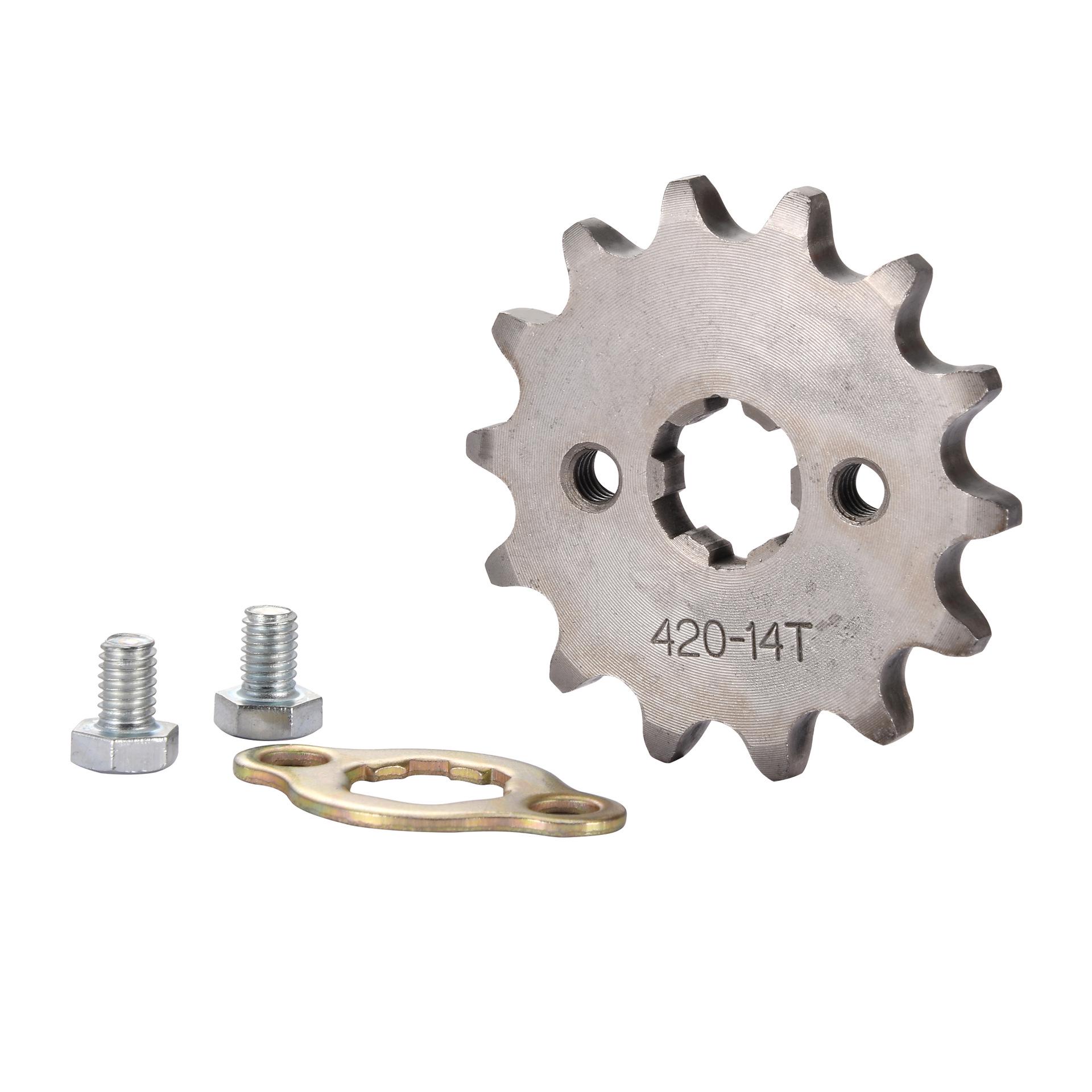 GOOFIT 14-Tooth 420 Motorcycle/ATV Sprocket, 17mm Hole Diameter Starter Gear