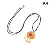 Premium Sand Gold Flower Wire Hollow Lucky Charm Bag Gourd Necklace Wealth Attracting Peace Lock Longevity Lock