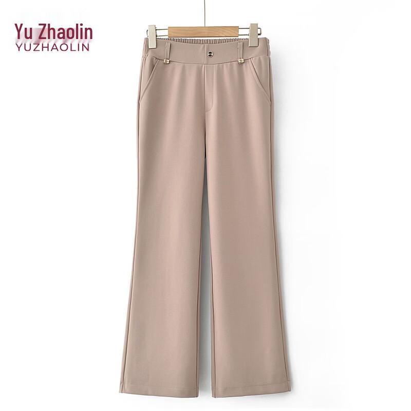 

YUZHAOLIN Women s High-Waist Elastic Micro-Flared Casual Pants XL