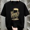 Maglietta Divertente da Uomo per Amanti della Birra Hello Darkness My Old Friend T-Shirt Grafica con Stampa Dorata Abbigliamento Uomo Comoda