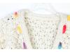 European-American Autumn/Winter V-neck Sweater: Hand-crocheted Rainbow Lazy Style, Loose Fit, Advanced Temperament.