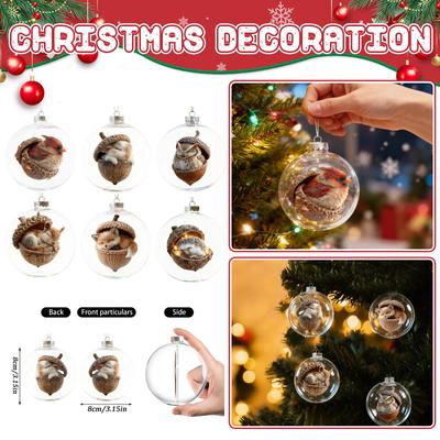 Speelse Dieren Acryl Kerstbal Decoratie, Dierenwonder Serie Decoratie, Leven Kerst Decoratieve Bal Wintervakantie (Zeeschildpad)