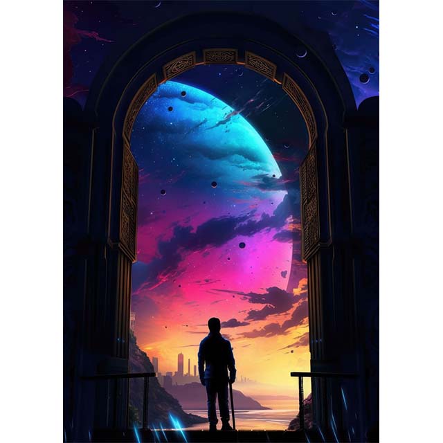 

Фэнтези Путешествия Огромные Звездные Небесные Врата Порталы Принты Постер Холст Картина Современное Настенное Искусство Картина Гостиная Спальня Домашний Декор 21x30cm No Framed