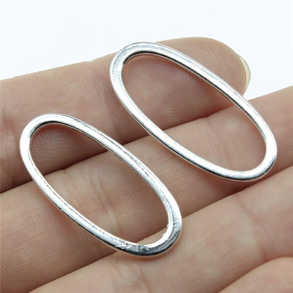 10pcs Charms Round & Oval Loops Connector DIY Jewelry Findings For Jewelry Making Accessories Antique Silver Color