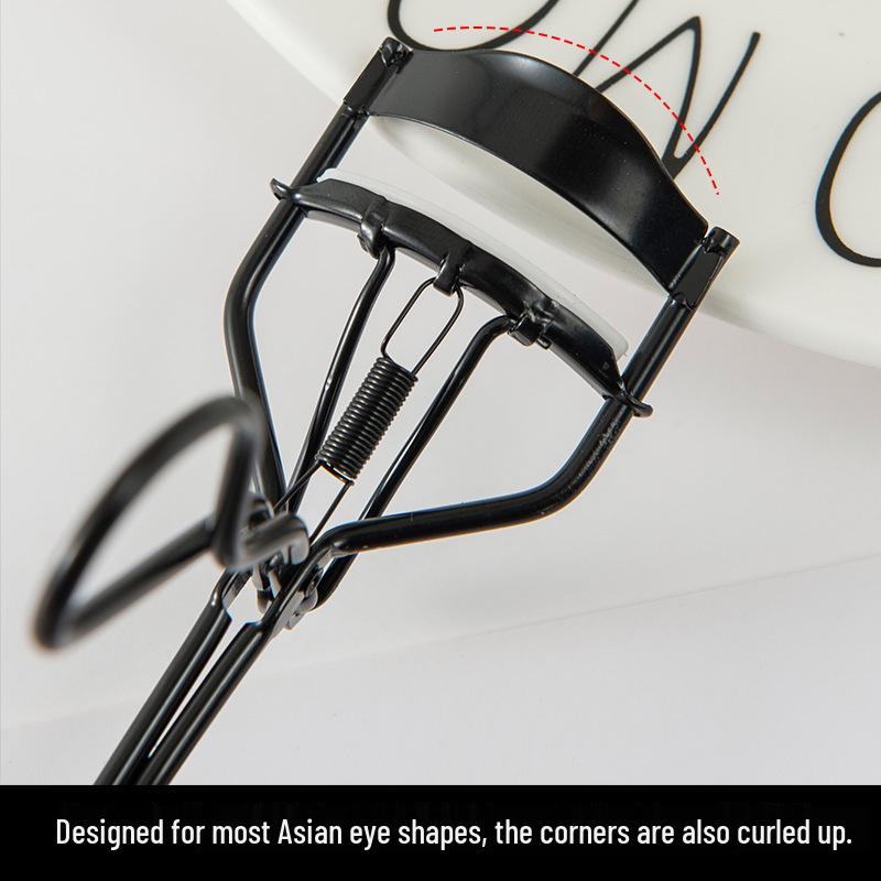 Ultra-Wide Black Eyelash Curler - Long-Lasting Setting Tool In Silver