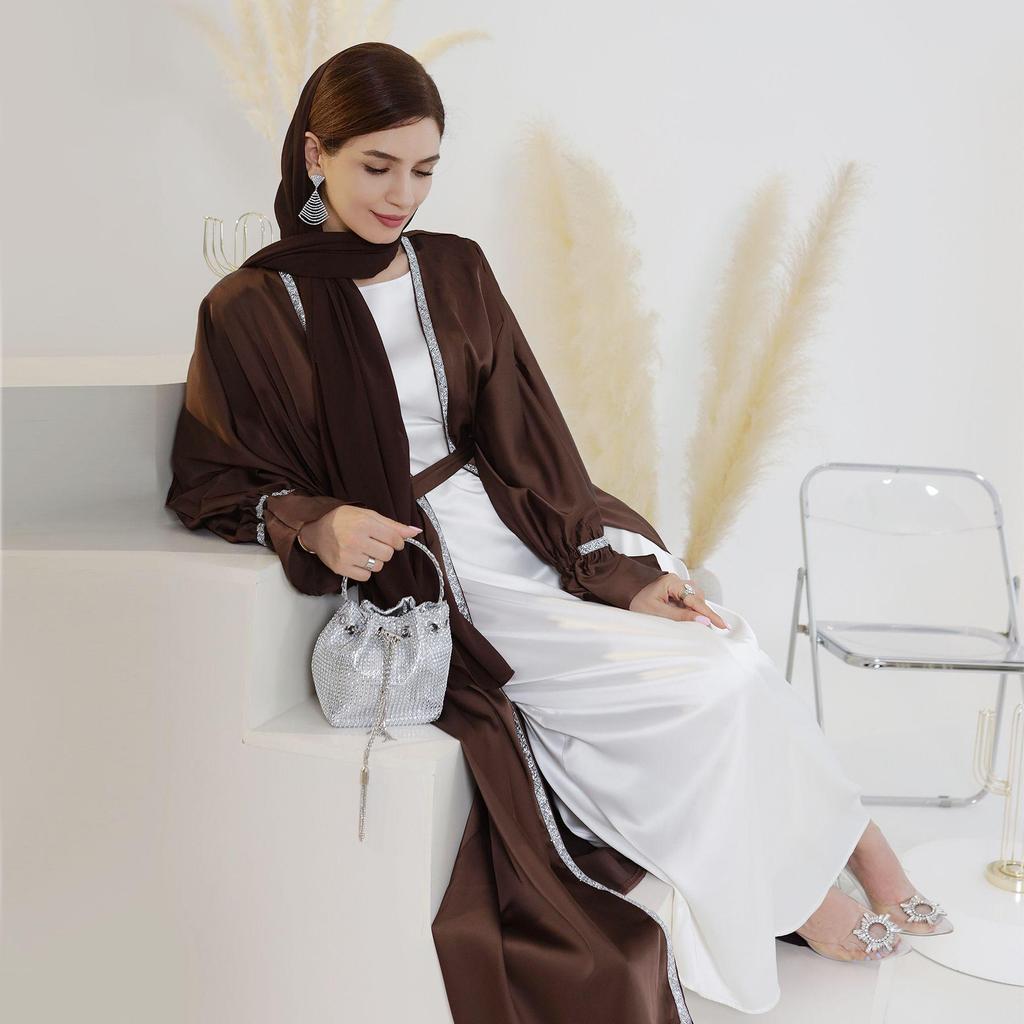 Loriya Dubai Daily Beaded Bell Sleeve Dress Robe LR633