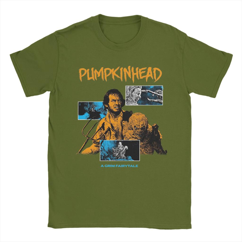 Pumpkinhead T Shirts for Men Pure Cotton Vintage TShirts Round Neck Tee Shirt Short Sleeve Tops Original