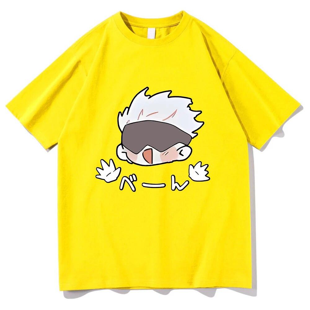 Jujutsu Kaisen T Shirt Fashion Unisex Harajuku Funny Kawaii Gojo T-Shirt Unisex Anime Unisexga High Quality Cotton Tees Shirts Korea Unisex