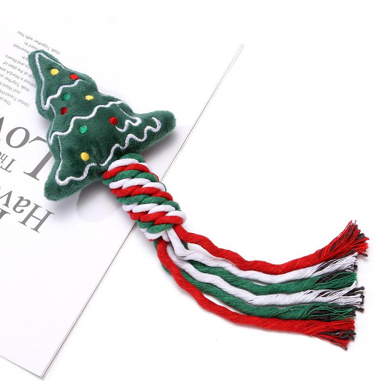 

Игрушка для собак в рождественском стиле, жевательная игрушка в виде Санта-Клауса, рождественской елки, снега, плюшевая игрушка для собак, которая подходит для прорезывания зубов у собак в помещении