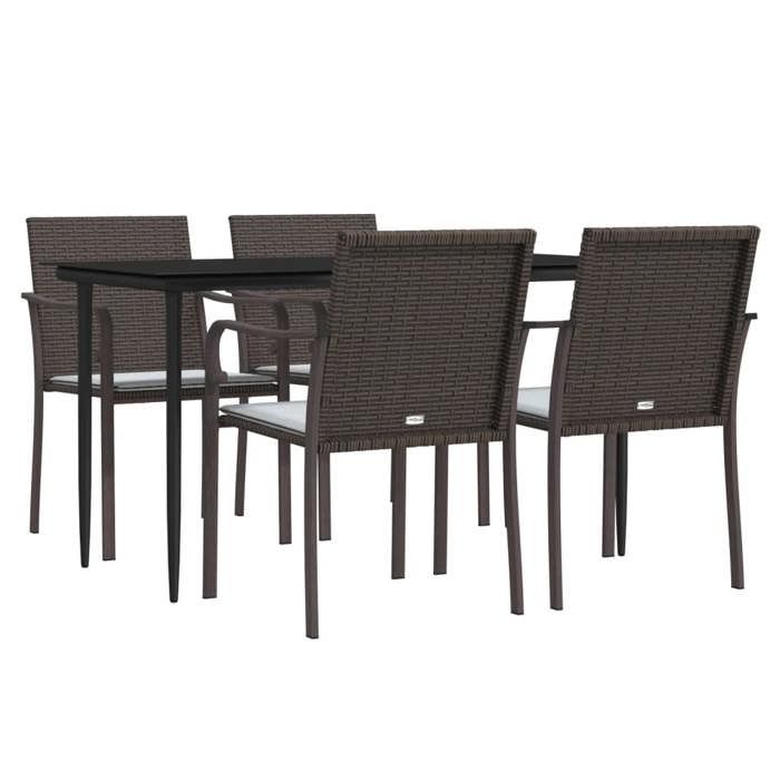 VidaXL Ensemble à manger de jardin 5 pcs coussins résine tressée acier 3186945