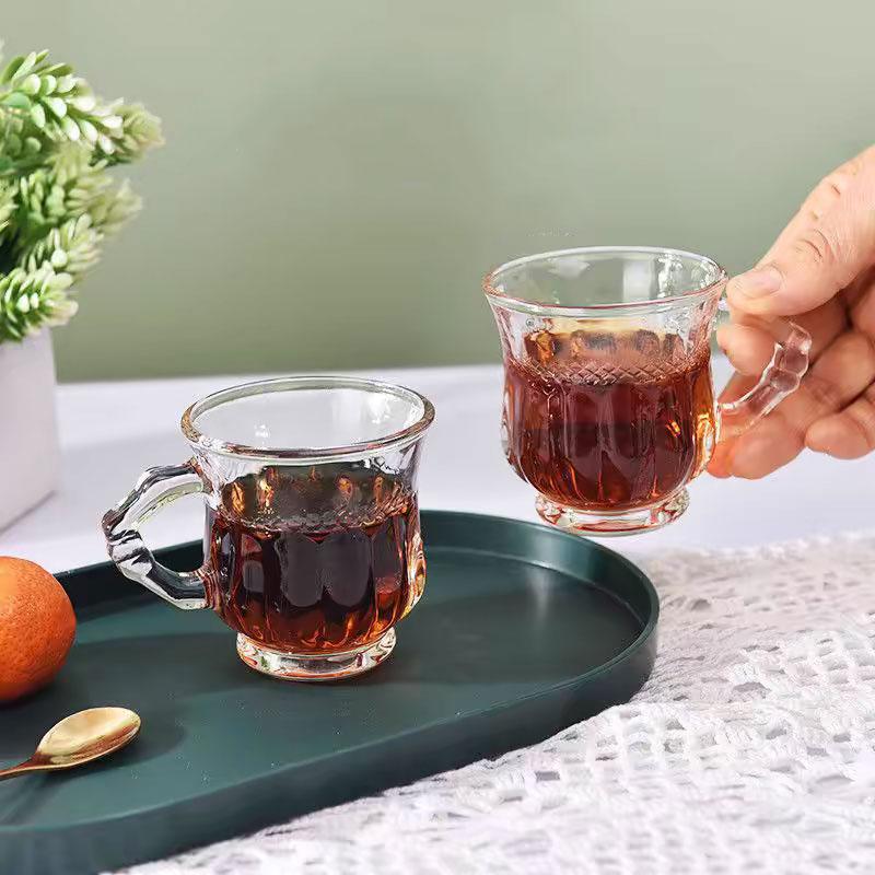 135ml/140ml Luxury Juice Milk Mugs Latte Mocha Coffee Cups Heat-resistant Water Mug Afternoon Tea Cup Vintage Foreign Wine Glass