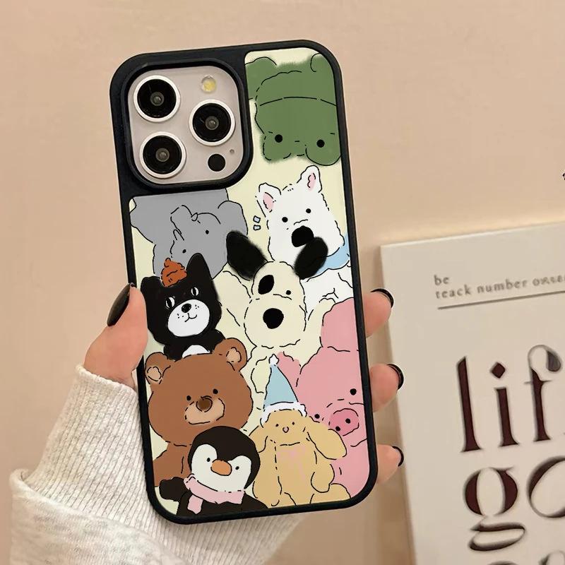 Cute Animal Party Applicable iPhone17Pro Mobile Phone Case 15/16 Frosted PC13 Women's 14 New 12 Hard Case