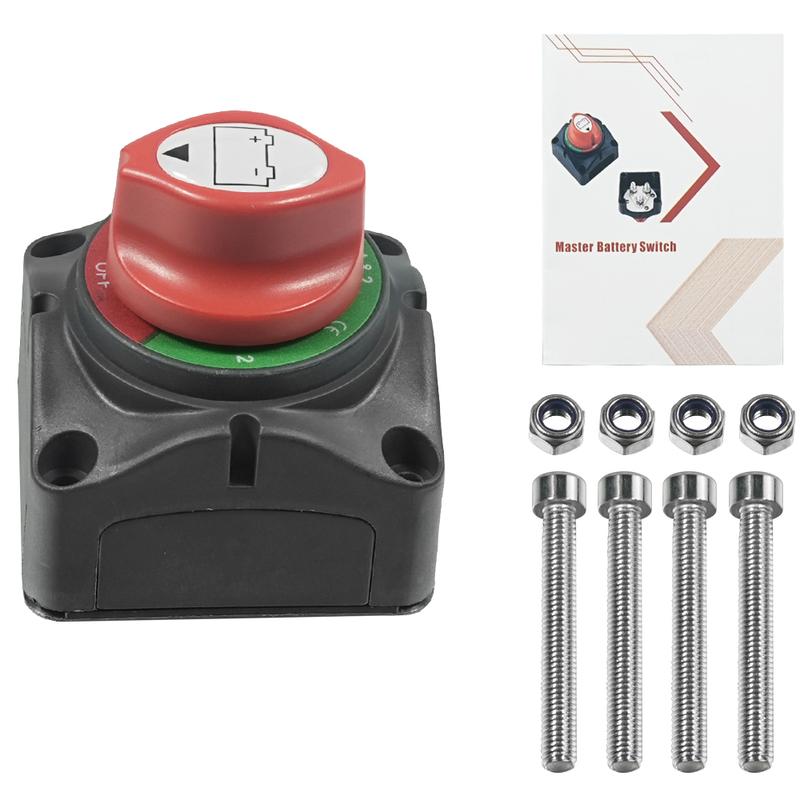 Auto 12V 24V 48V Battery Disconnect SwitchMarine Car Dual Battery Switch 2 Position Battery Selector Switch for Car Boat