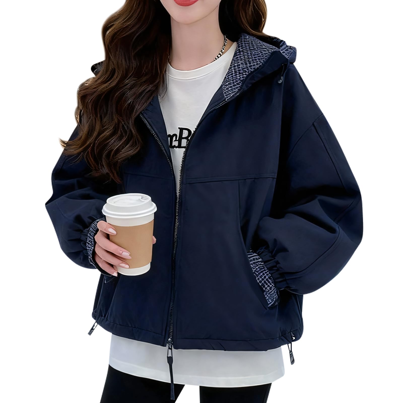 inotenka Mountain Women s Parka, Jacket, Spring/Autumn Outerwear, Windbreaker, Raincoat, Blouson, Lightweight, Lined, Hooded, Waterproof, Lightweight,