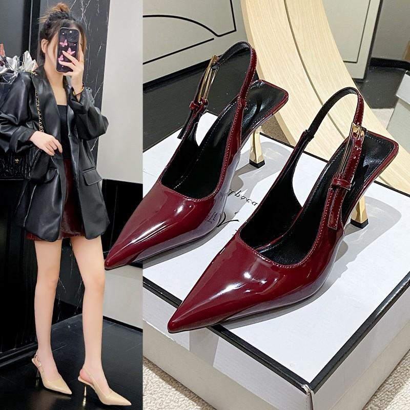 New Style Luxury Designer Summer Women Sandals Pointed Toe Shoes Ladies Elegant High Heel Stripper Sandals Zapatos Mujer