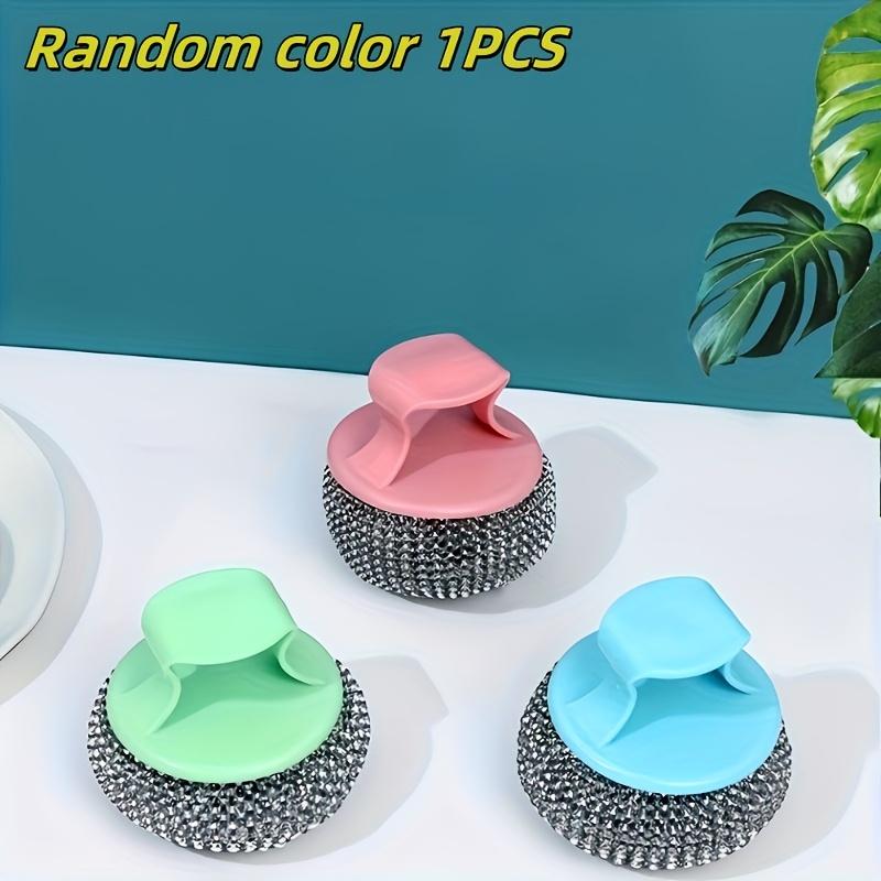[Stainless Steel Scrub Sponges] Non-Scratch Stainless Steel Scrub Sponges with Ergonomic Handles | Durable Plastic & Metal Scrubbers for Pots