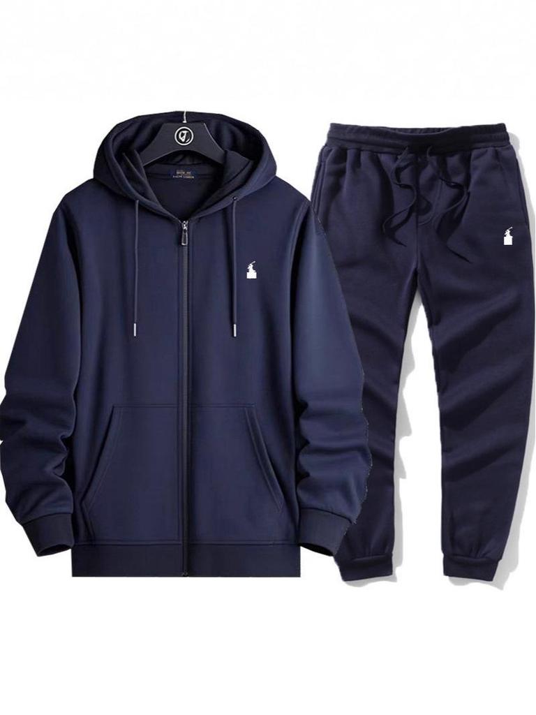 Embroidered Little Pony Cotton Cardigan & Velvet Hoodie Set for Men and Women – Spring New Arrival