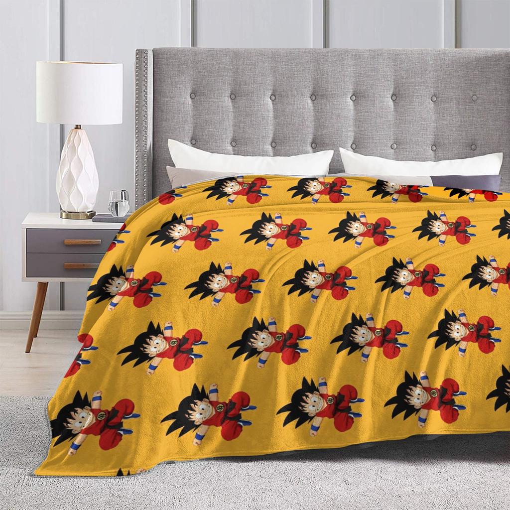 DBZ Goku Pattern Blanket Anime Characters Plush Funny Warm Throw Blanket for Coverlet Spring/Autumn,