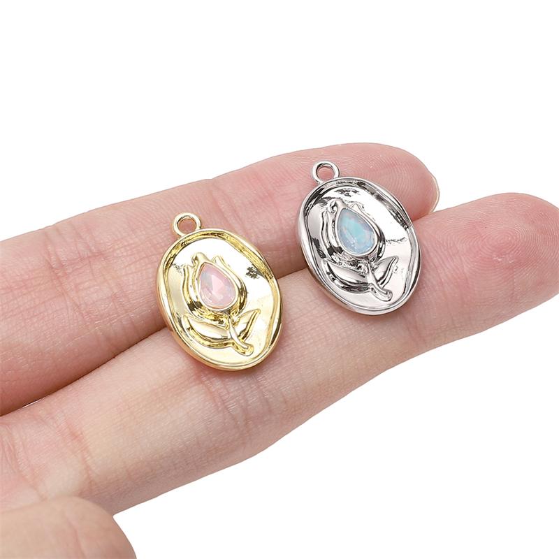 Kovové přívěsky s tulipánovým přívěskem 14 x 21 mm na výrobu šperků Náhrdelník s vlastními rukama