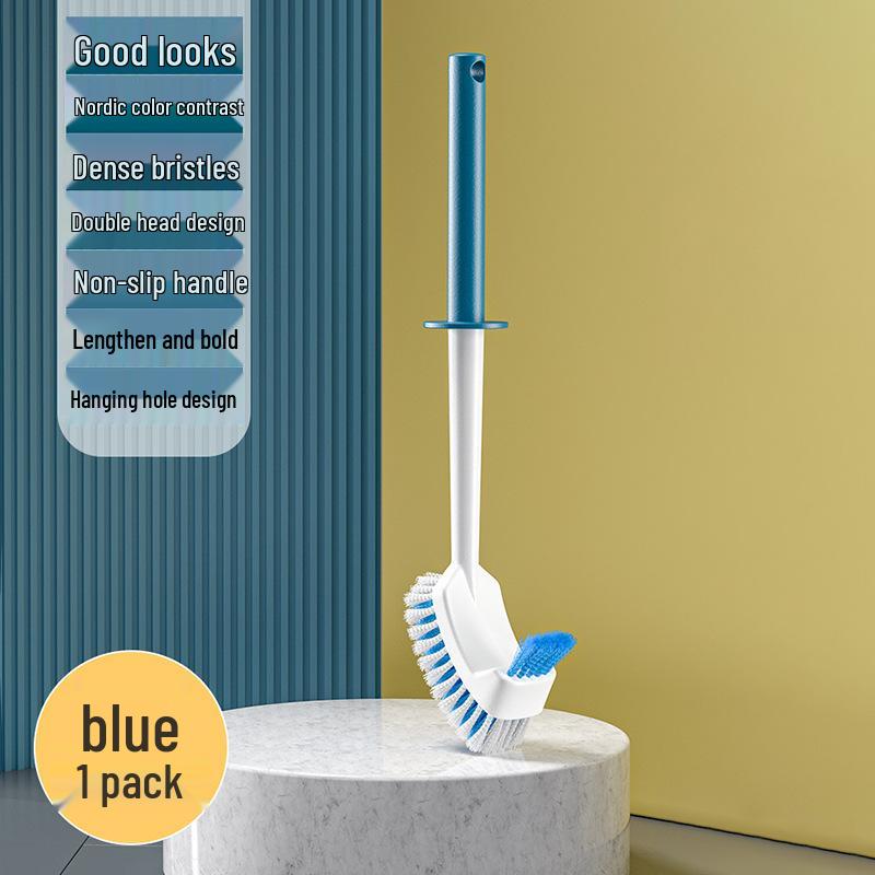 Wall-Mounted Bathroom Toilet Brush Set with Base - No Dead Corner Cleaning Solution