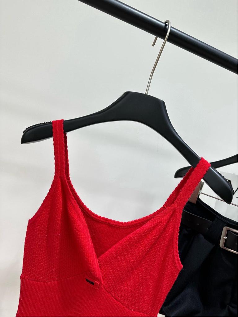 Gilet in Maglia Canotta Moda Primavera 2026 Logo Rosso