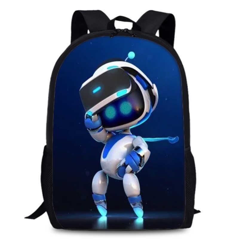Astro Bot 15 Inch Large Capacity School Backpack Stylish Oxford Cloth Design For Kids