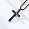 Simple Curved Titanium Steel Cross Necklace ,Neutral And Cool Style Pendant For Men And Women To Wear