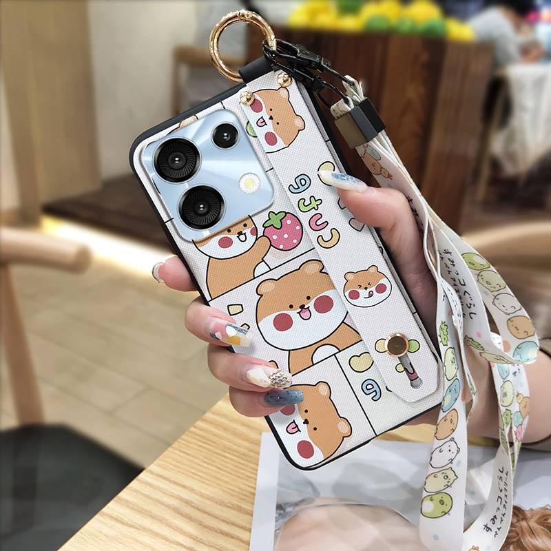 Back Cover Silicone Phone Case For UMIDIGI G9 5G/Note9 5G Dirt-resistant Anti-dust Fashion Design Shockproof Wrist Strap