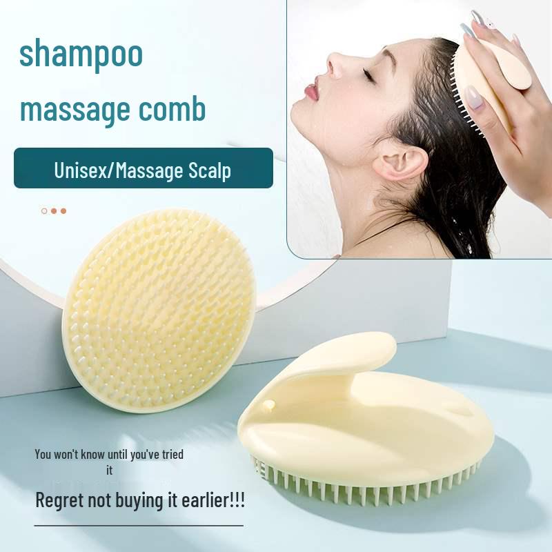 

Silicone Shampoo Scalp Massager Brush for Hair and Head Therapy абрикосовий