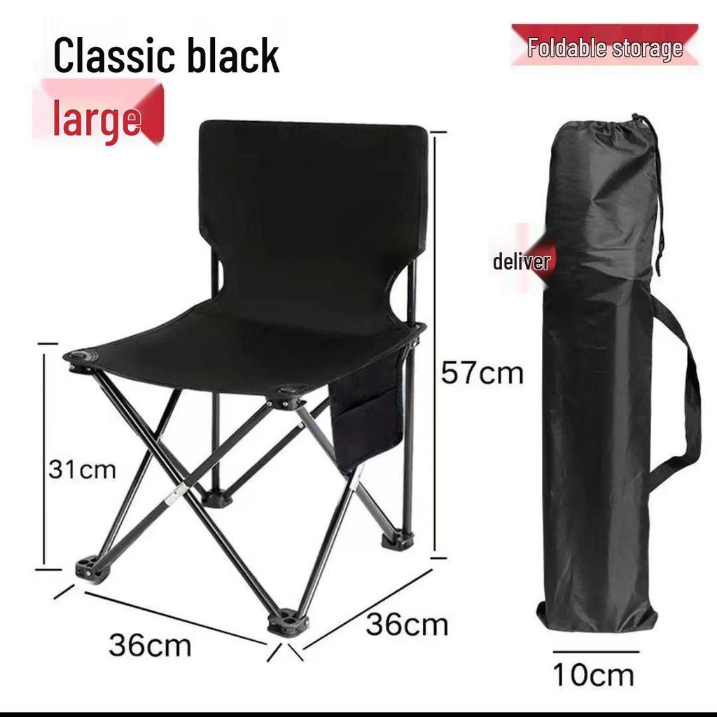 Portable Outdoor Folding Chair with Backrest for Camping, Art Sketching, and Fishing