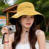 Small Daisy Fisherman's Hat Children's Double-sided Color Matching Sunscreen Visor Simple Large Brim Foldable Sun Hat