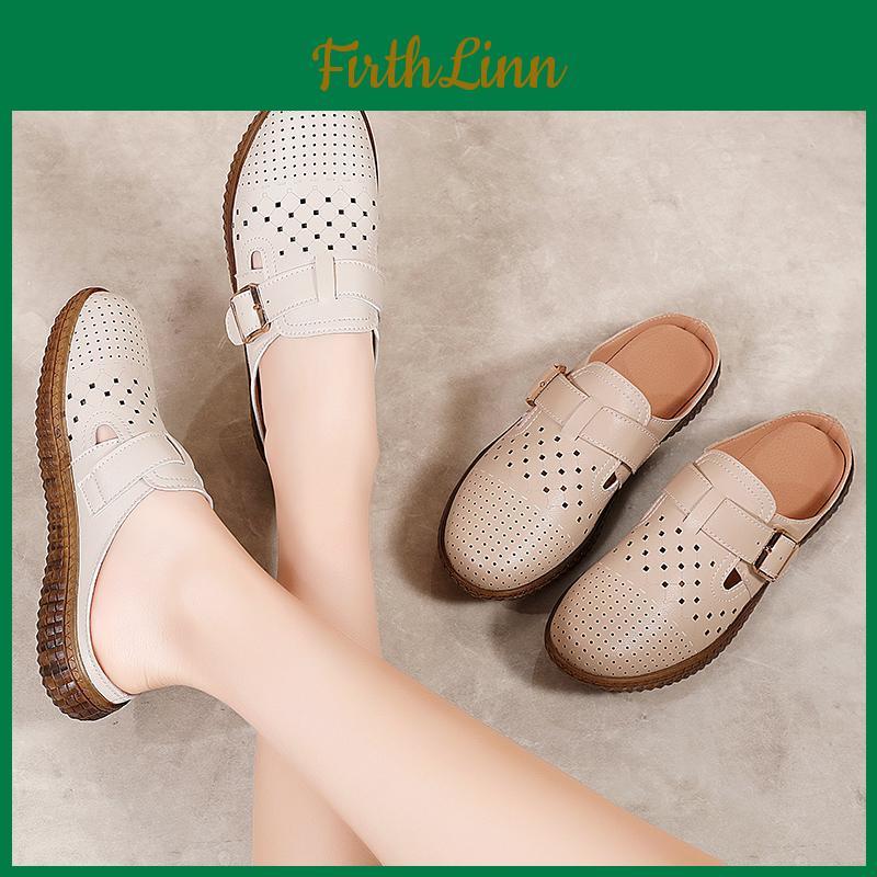 Soft Mules Slide Women Slippers Loafers Slip On Casual Elegant Summer Breathable Leather Black Moccasin Shoes