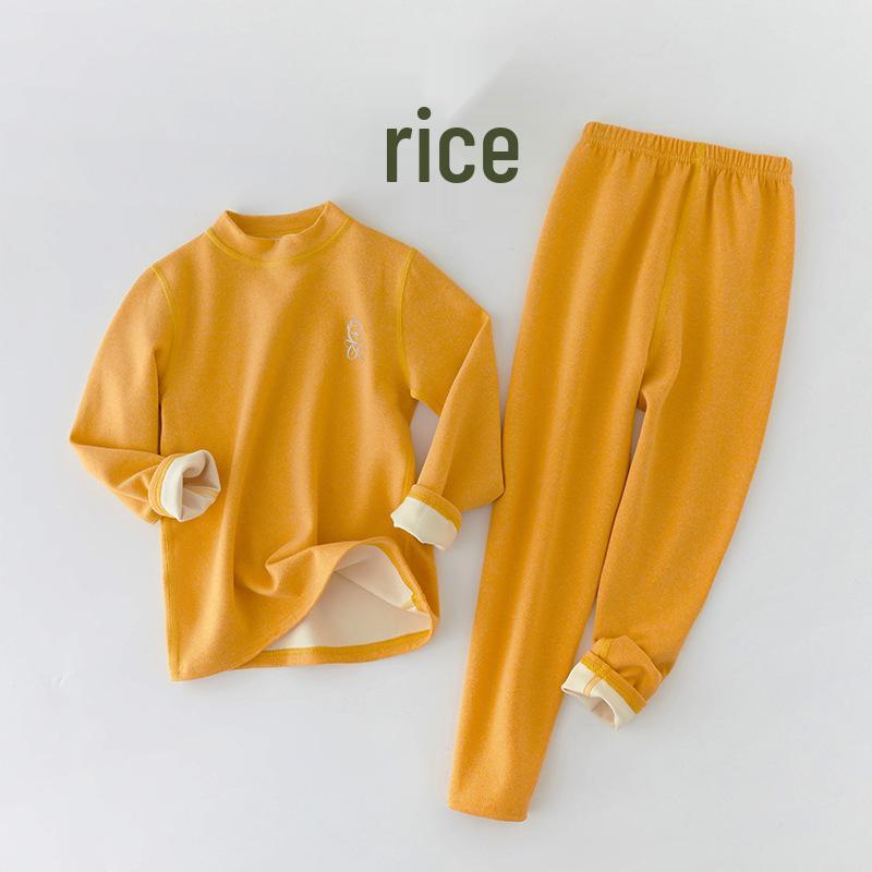 Children's Brushed Thermal Base Layer Set (S, M, L) – Seamless Class A Autumn Underwear and Trousers.