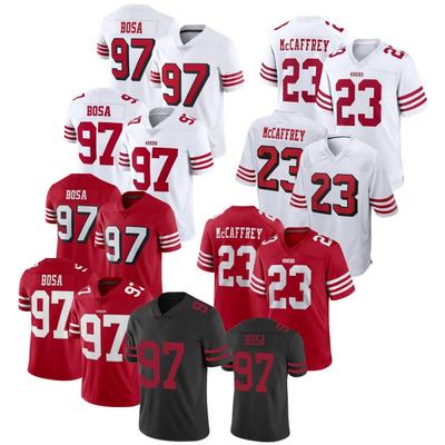San Francisco 49ers NFL Football Jersey McCaffrey 23 Bosa 97 Embroidered Team Sport Apparel Men